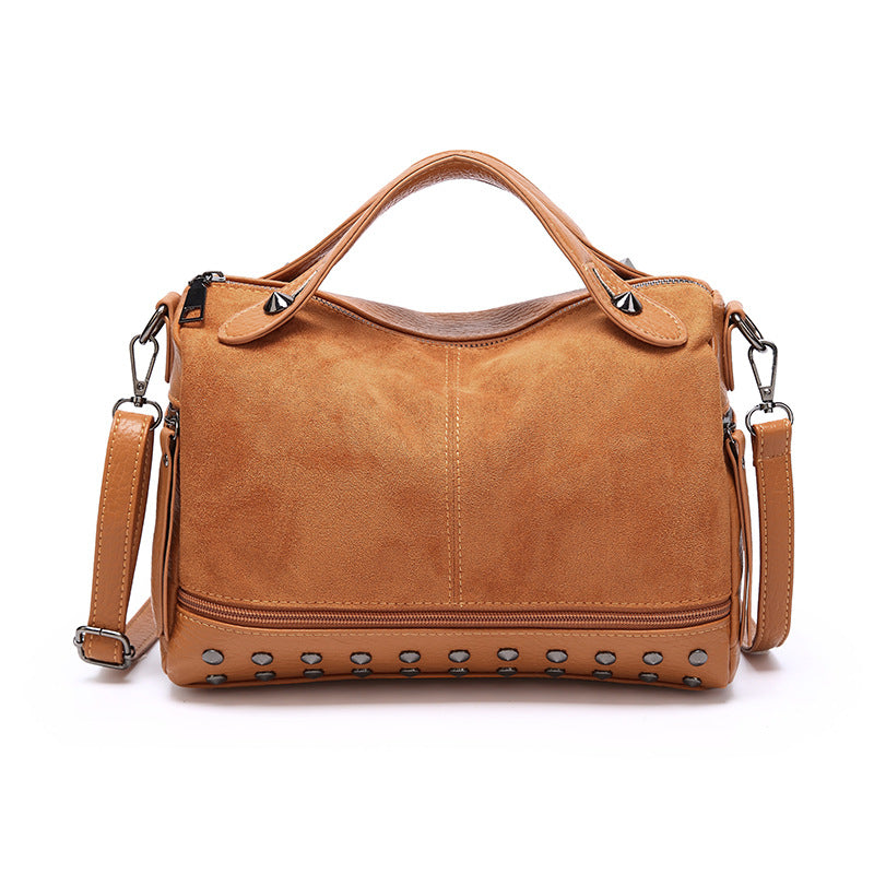 Fashion All-match Fashion Frosted Women's Retro Rivet Handbag