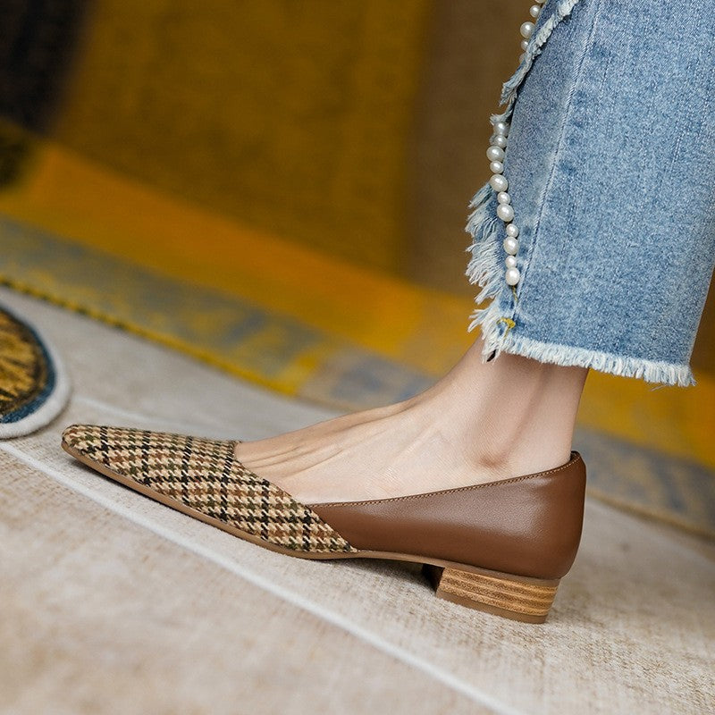 Low Heel Shallow Mouth Pointed Sandals