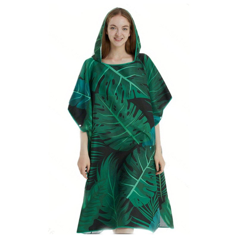 Cross-border Hot Selling Floral Hooded Laundry Quick-drying Towel Cloak Bathrobe Beach Towel Bathtub Pool Shawl Wholesale
