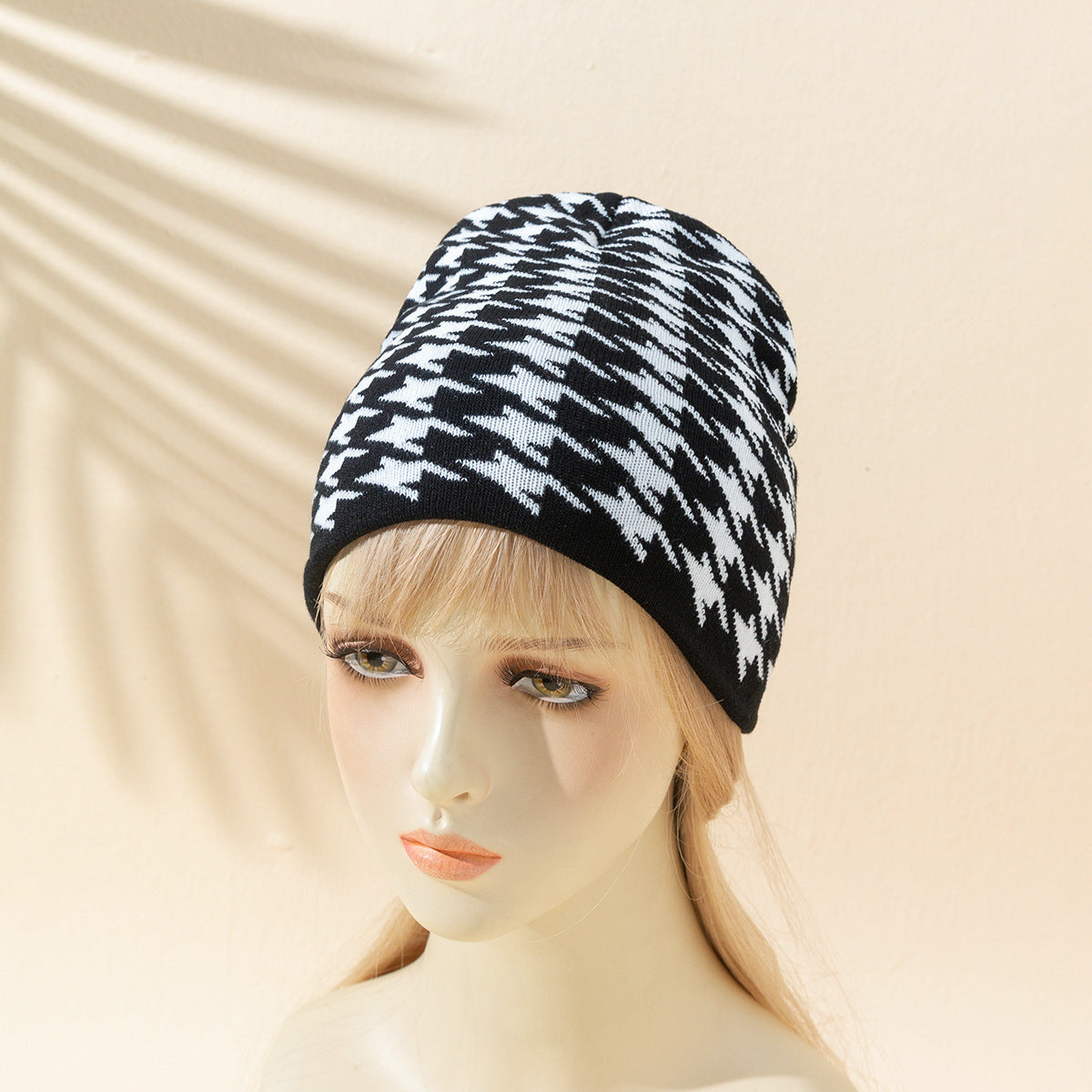 Women's Wild Casual Retro Leopard Zebra Print Cow Houndstooth Knitted Hat