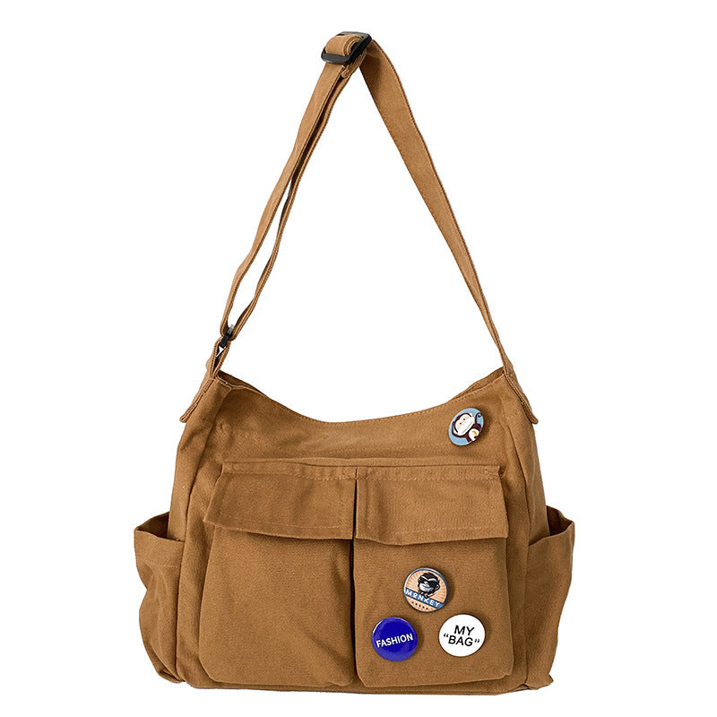 Youth All Match Large Capacity Canvas Shoulder Bag