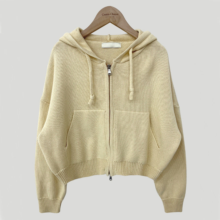 All-matching Hooded Sweater Jacket Long-sleeved Heavy Industry Pocket