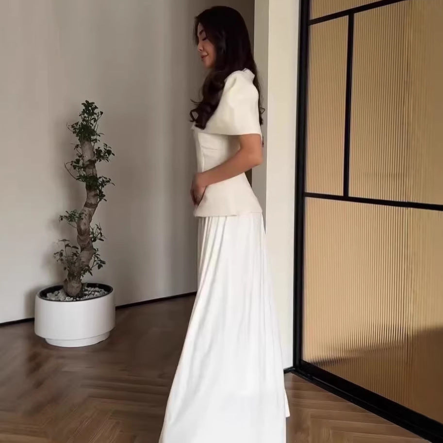 Womens Stylish Shawl-waisted Figure-flattering Long Dress