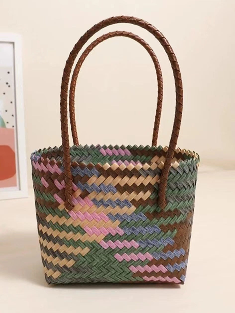 Women's Fashion Retro Large Capacity Woven Bag