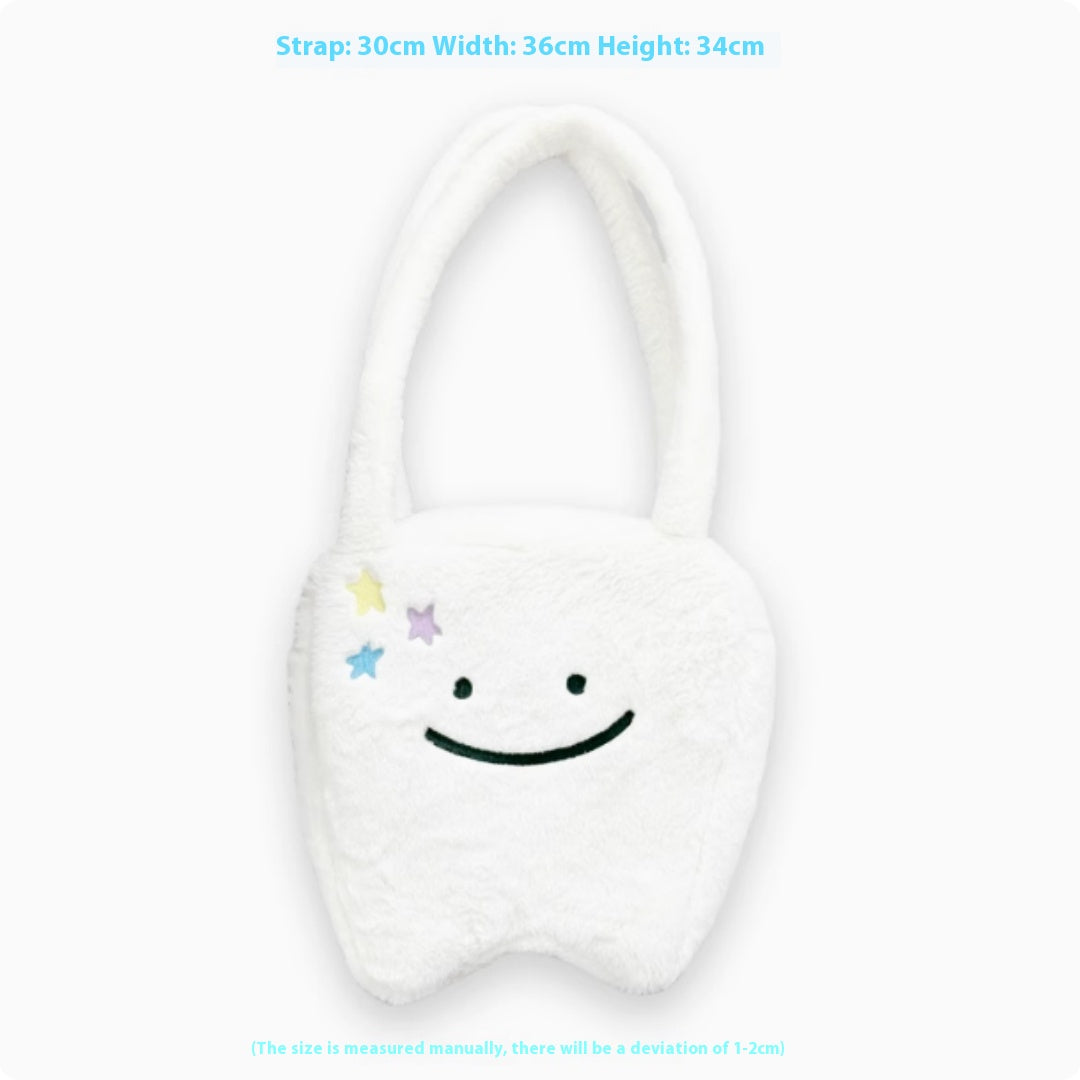 Plush Large Tooth Shoulder Tote Bag Large Capacity
