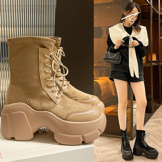 Small Thick Soled Heightening Short Polyurethane Boots