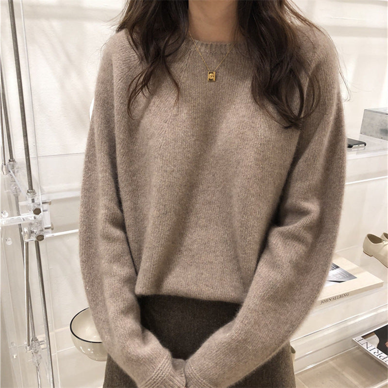 Korean-style Casual Solid-color Figure-flattering Sweater