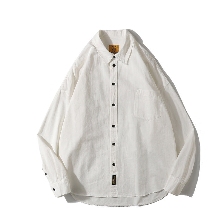 Summer Pure Color Japanese Shirt For Men