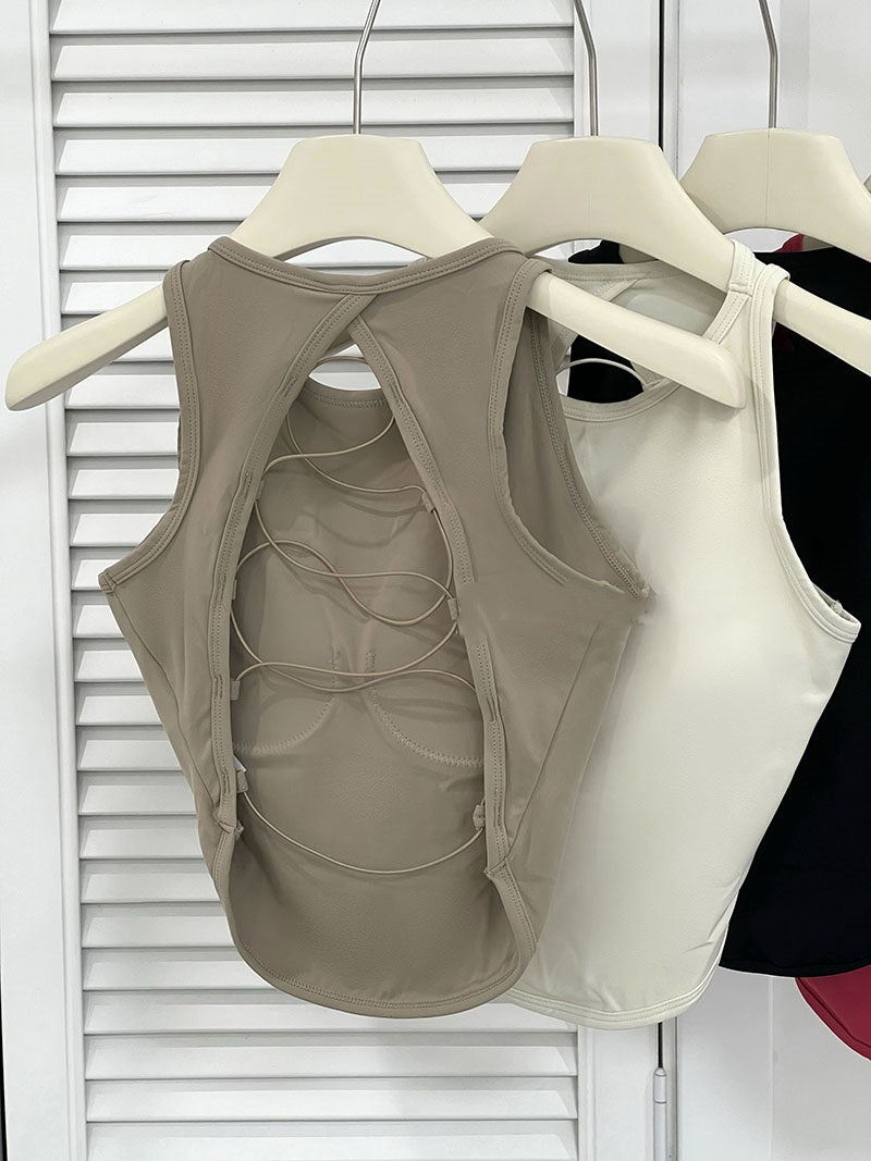 Cross Strap Yoga Vest Fixed Cup Sports Underwear