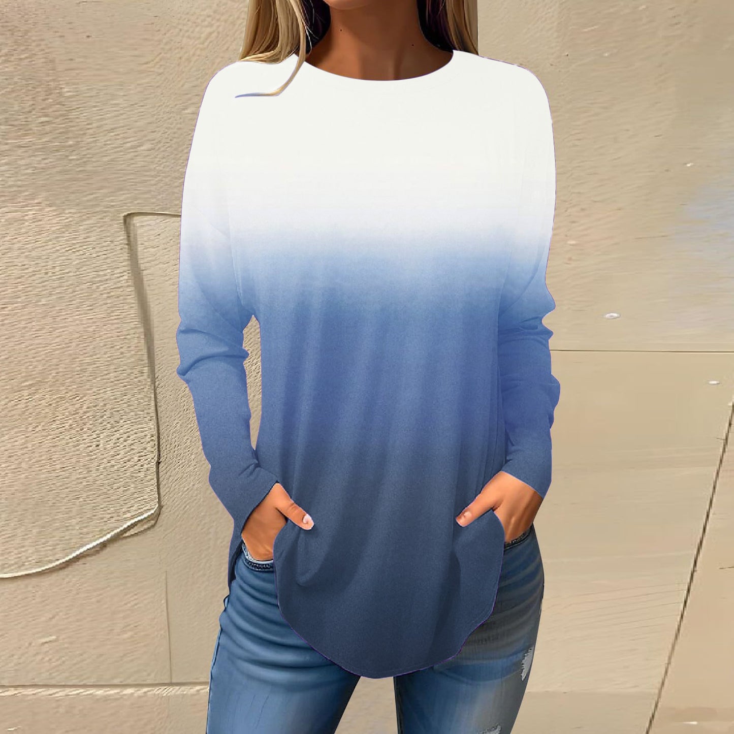 Women's Versatile Long Sleeve T-shirt Personalized Street Style Loose Print