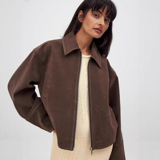 European And American Coat Dark Brown Popular Jacket