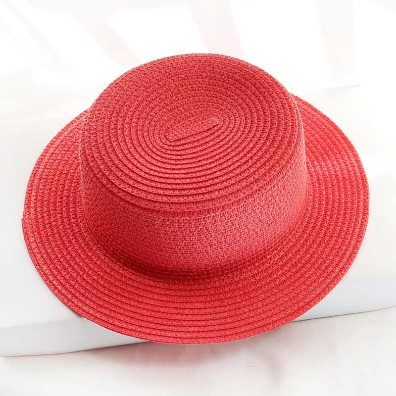 Flat Top Hat Foldable Simple Beach Korean Version Casual Travel Straw