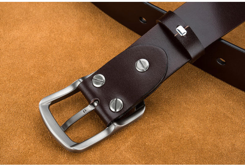Men's Plus Size Casual First Layer Cow Leather Belt