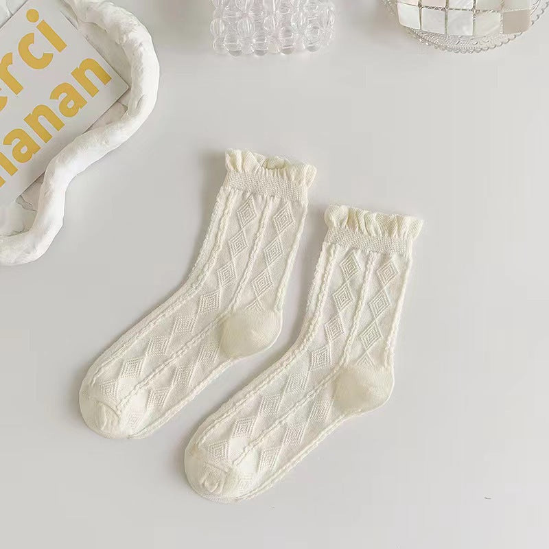 White Lace Fall Socks Ins