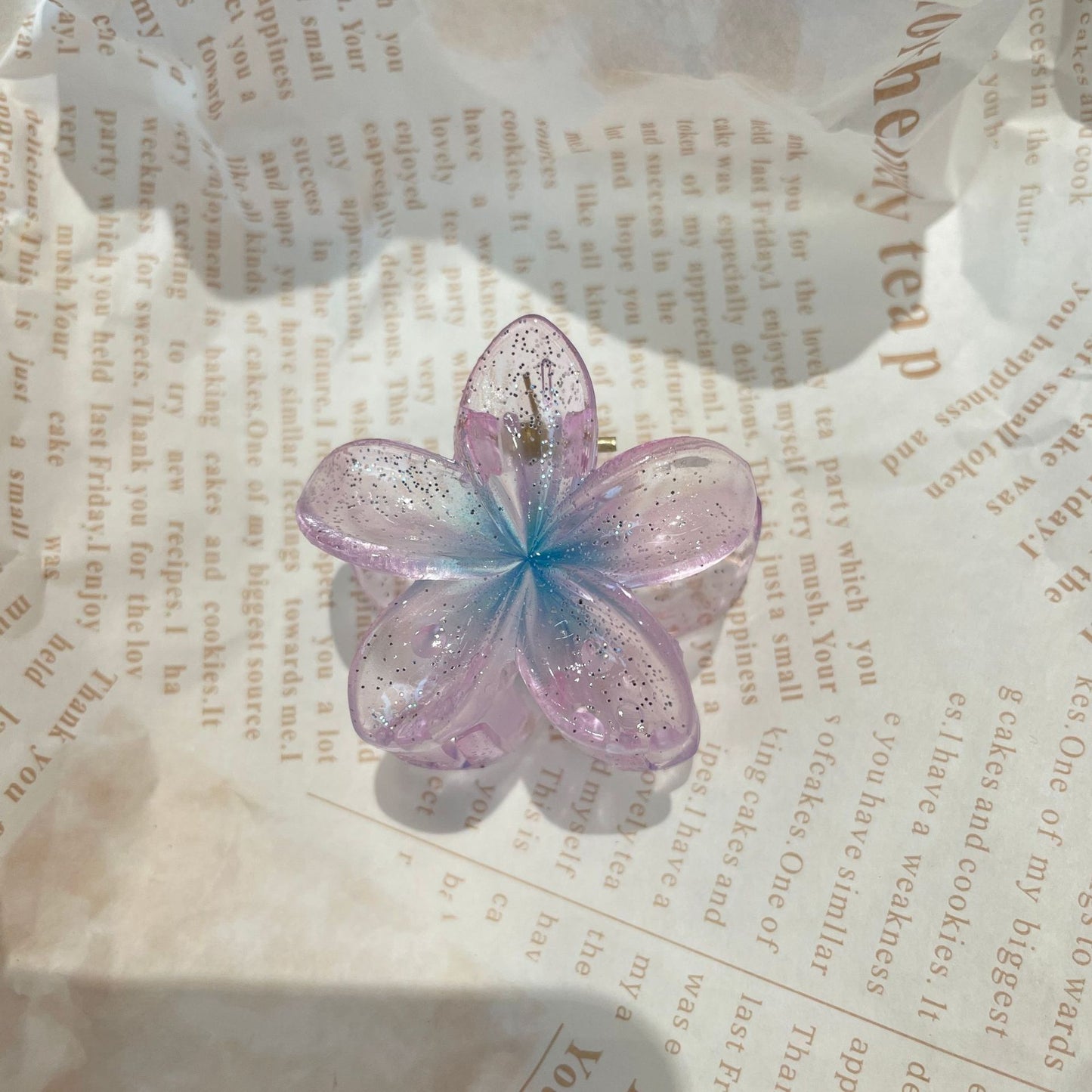Plumeria Rubra Grip Flower Barrettes Female 4CM