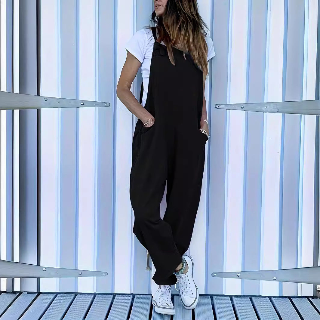 Women's Loose Sleeveless Workwear Camisole Jumpsuit