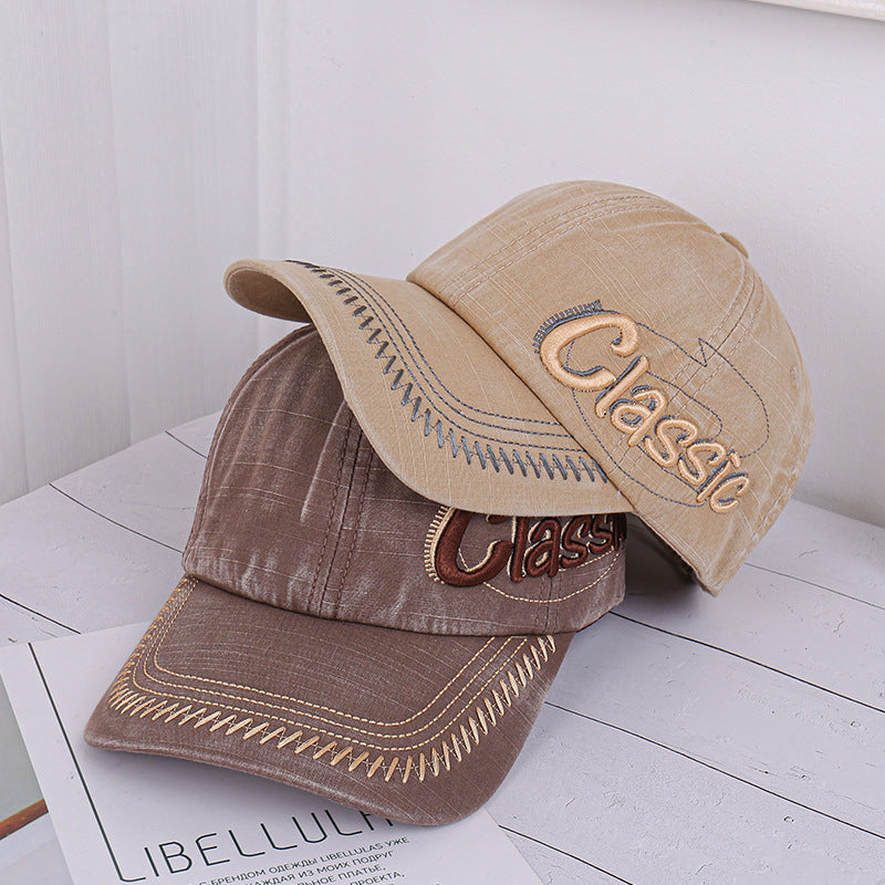 Outdoor Do Old Letters Three-dimensional Embroidery Baseball Hat