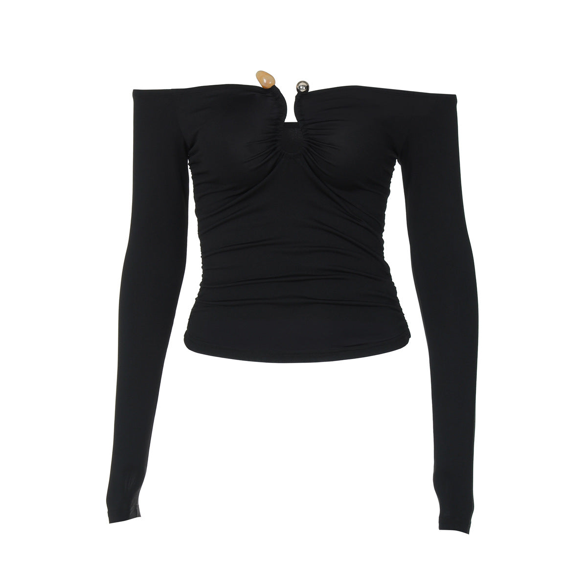 Women's Solid Color Loose Fit Long Sleeve Tube Top