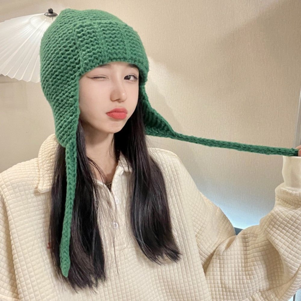 Wind Proof Ear Protection WoolWomen Solid Color