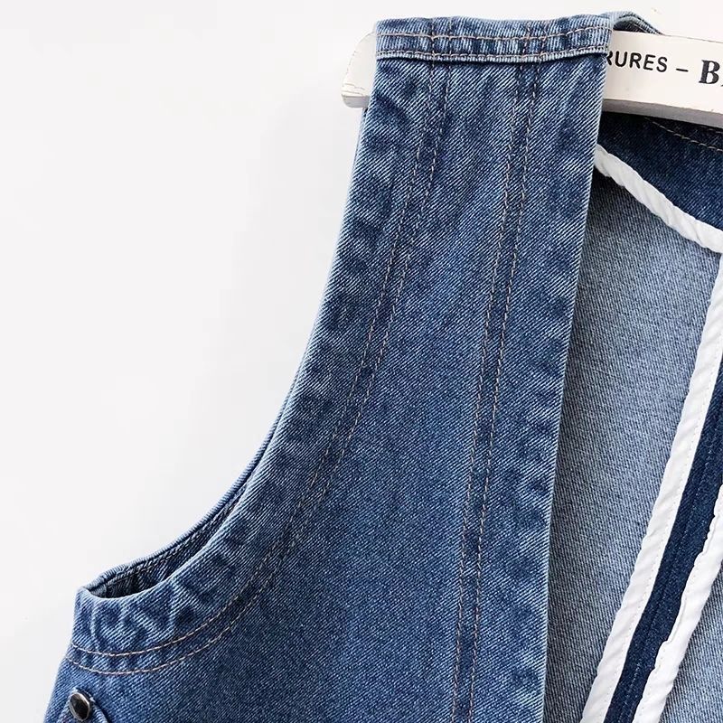 Hong Kong Style Retro Slim Fit Denim Short Vest