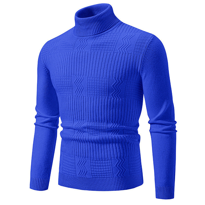 Mens Fashionable Jacquard Pullover In Solid Color For Warmth