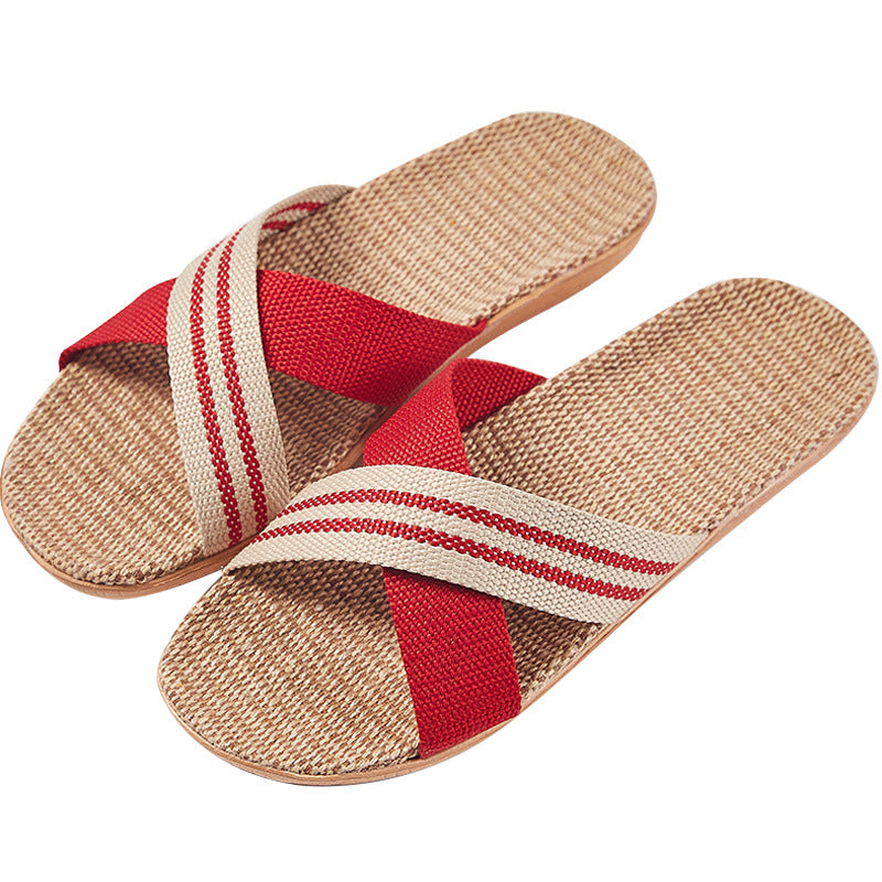 Women's Cross Linen Slippers