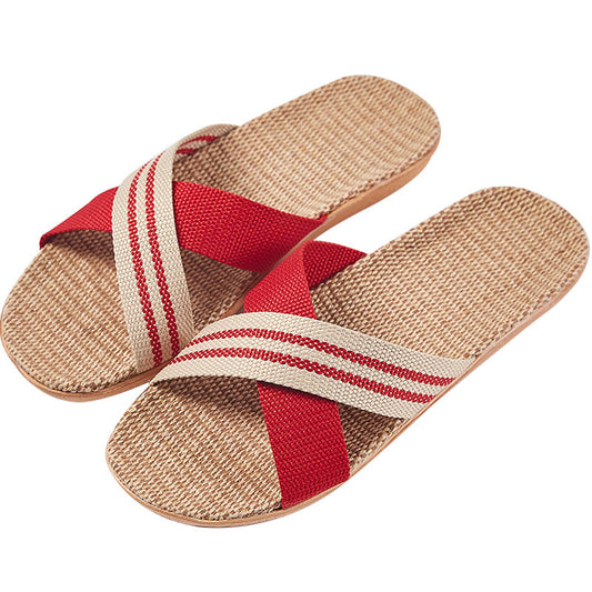 Women's Cross Linen Slippers
