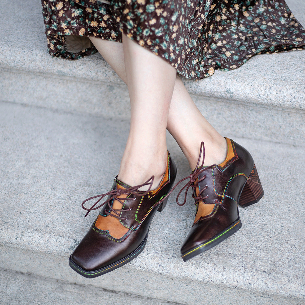 Retro Spring And Summer Ethnic Style High Heels Women's Shoes