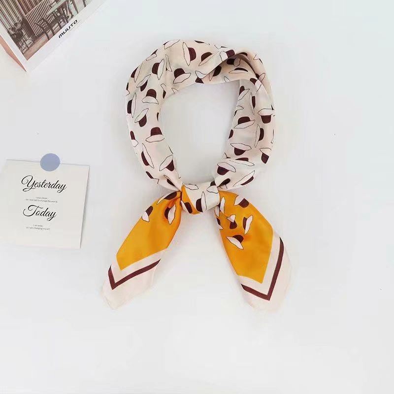 Four Seasons New Printing Decoration Ethnic Flowers Wild Tie Hair Small Square Scarf