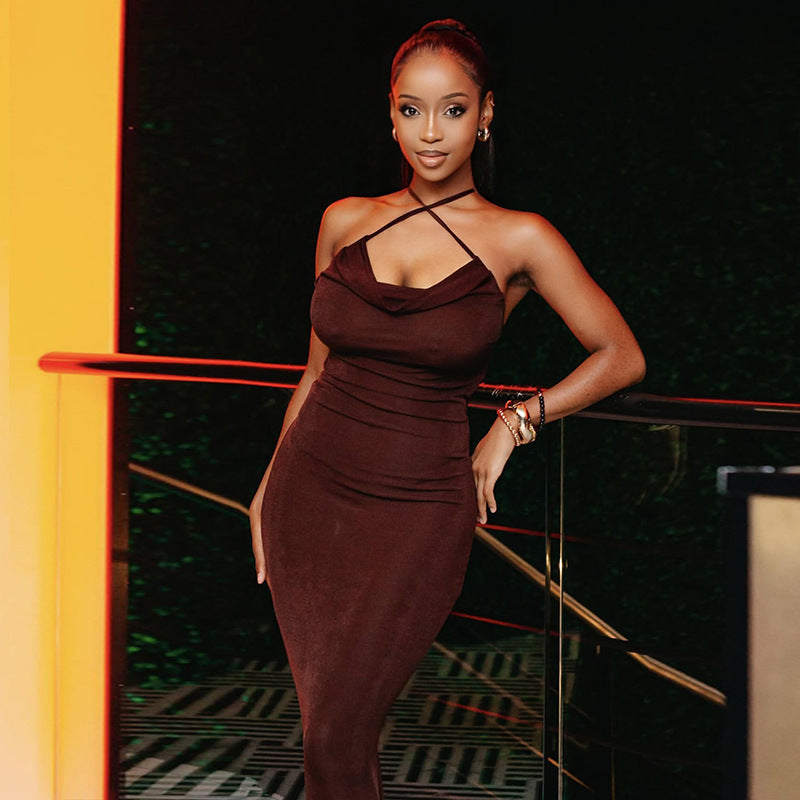 Womens Strapless Sleeveless Bodycon Maxi Dress