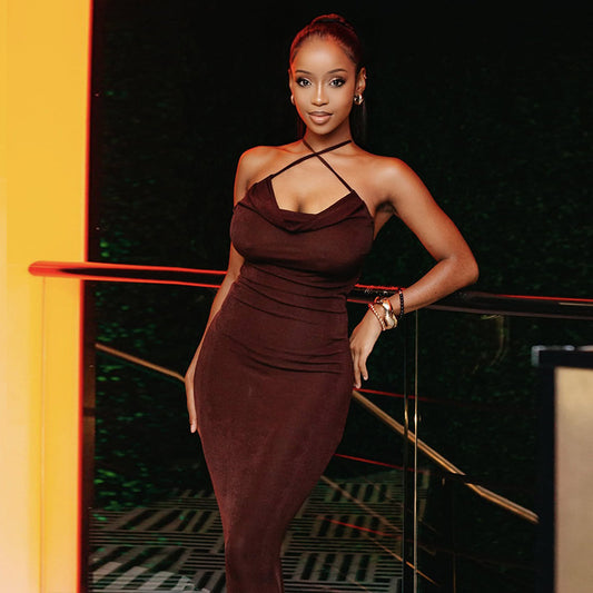 Womens Strapless Sleeveless Bodycon Maxi Dress