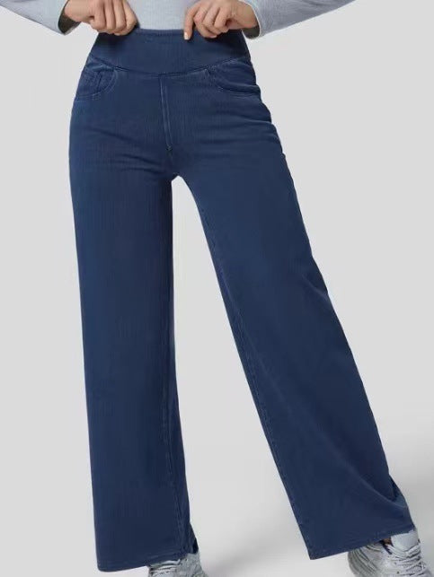 Moderigtige enkelte slim-fit bukser med brede ben
