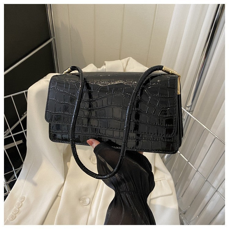Women Shoulder Bgas Stone Pattern Solid Color Elegant Bag