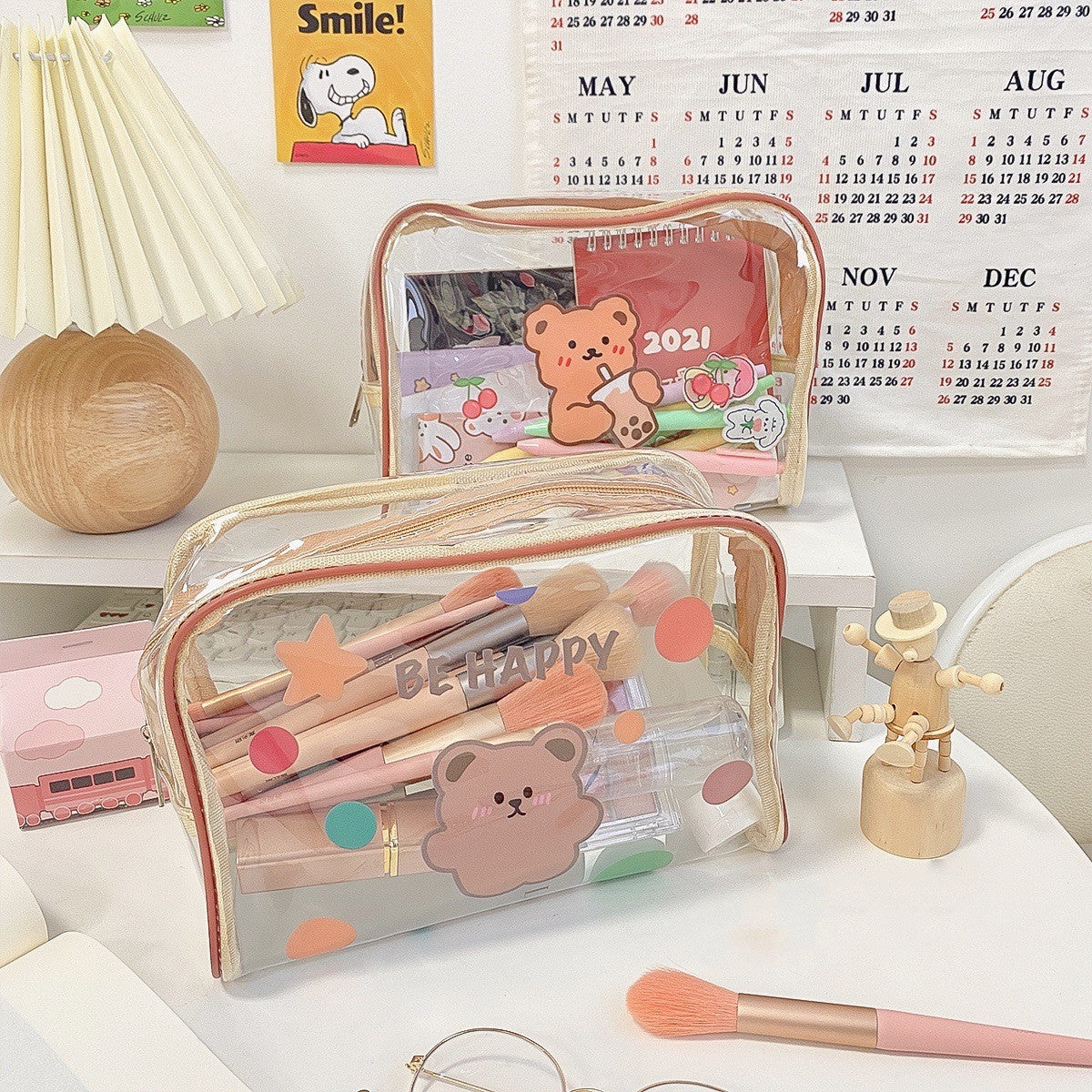 Creative Cartoon Transparent Makeup Waterproof Travel Storage Bag