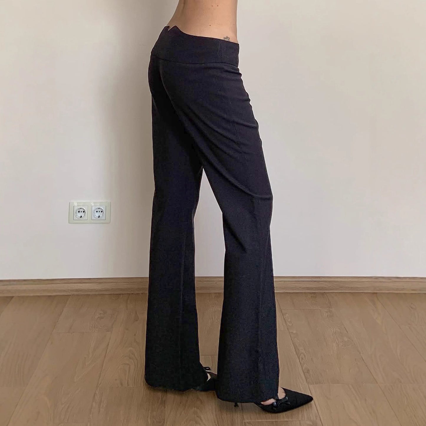 All-matching Low Waist Side Row Trousers