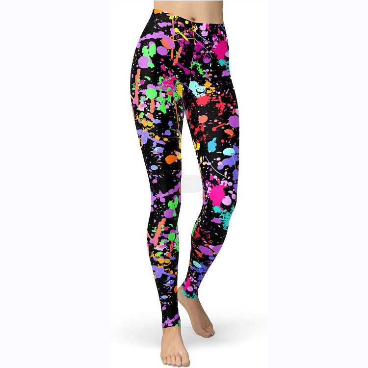 Multi-color Printing Slim Fit Hip Raise Slimming Plus Size Running Yoga Fitness Leggings