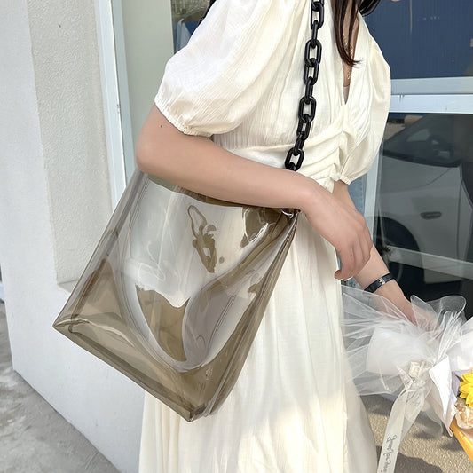 Dame Transparent Jelly Håndtaske PVC