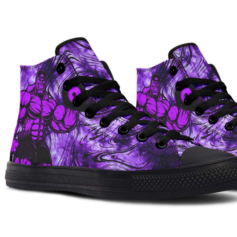 Men's And Women's Fashion Color Printing High-top Canvas Shoes