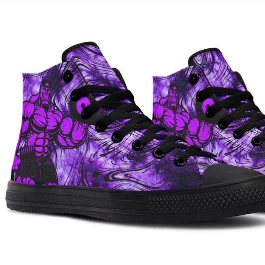 Men's And Women's Fashion Color Printing High-top Canvas Shoes