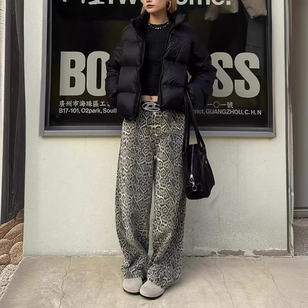 American-style Retro Street Straight Wide-leg Pants