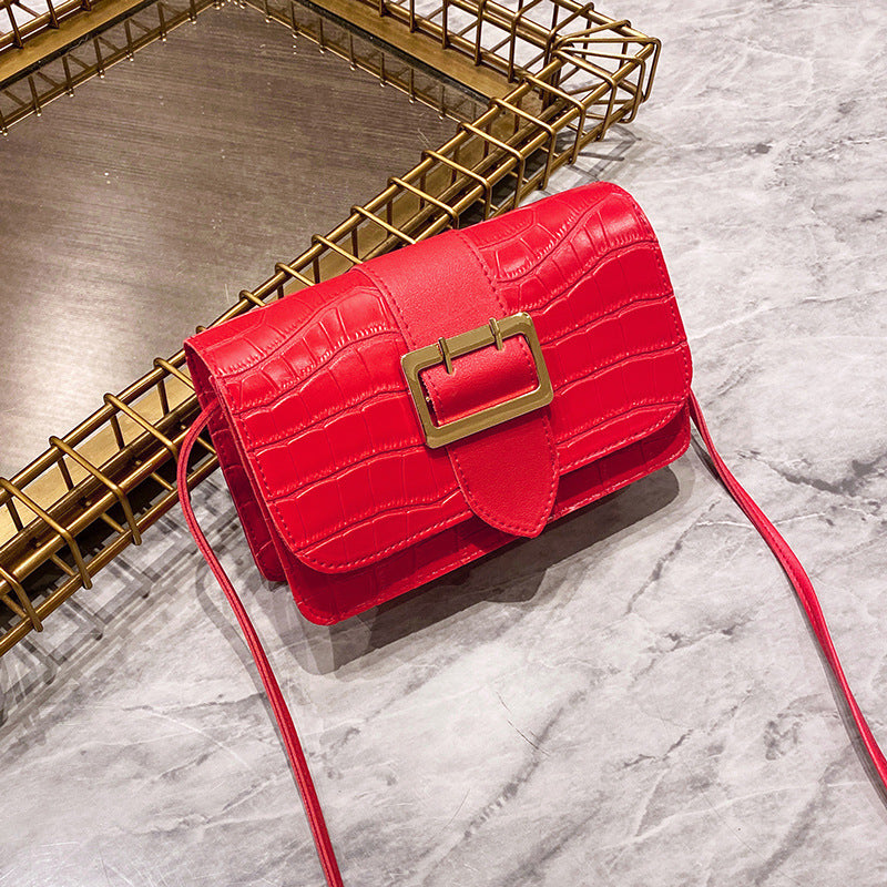 Fashion stone pattern one shoulder diagonal bag