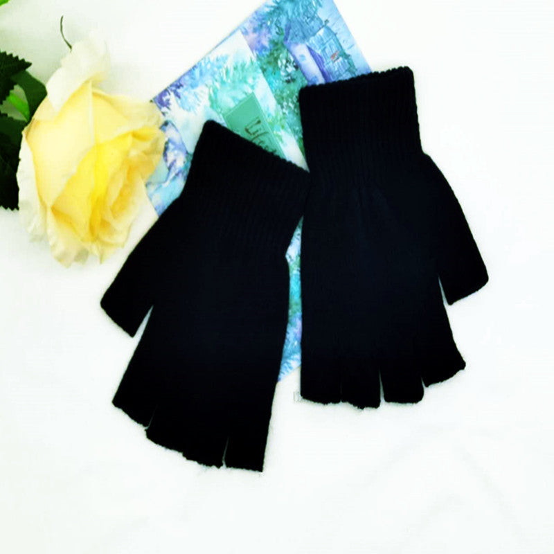 Half Finger Wool Cycling Acrylic Warm Fingerless Gloves