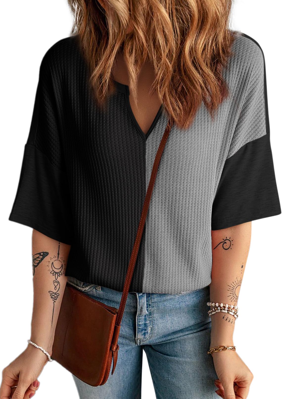Women's Summer Top Half Sleeve Fluffy Shirt