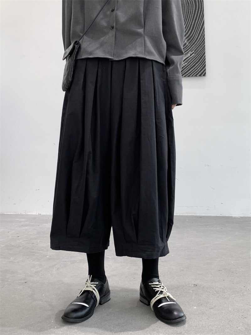 Thick Loose Wide-leg Casual Pants Female Pinch Pleated