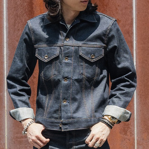 Men's Casual All-matching Raw Wash Jacket