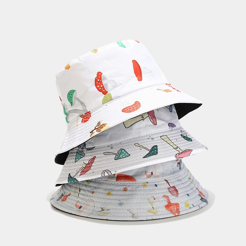 Kvinders fashionable bøllehat med print og solskærm