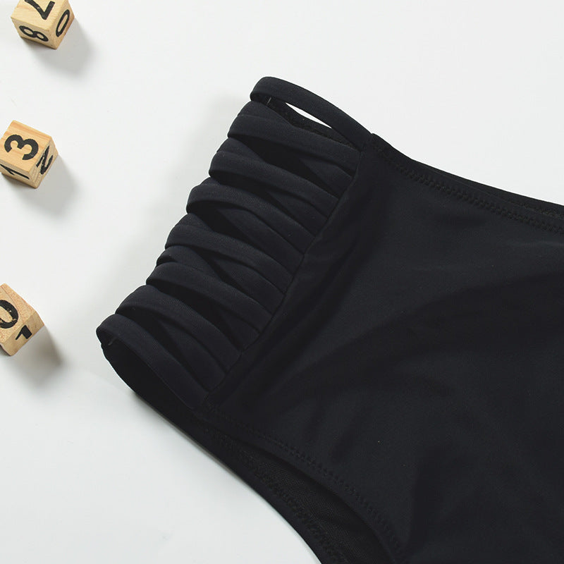 Hollow Solid Color Women's Swimming Trunks
