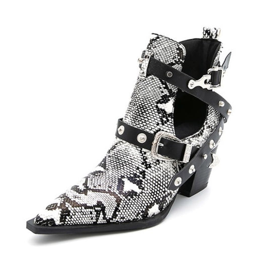 Pointed Toe Single Boots Studded Western Cowboy Boots