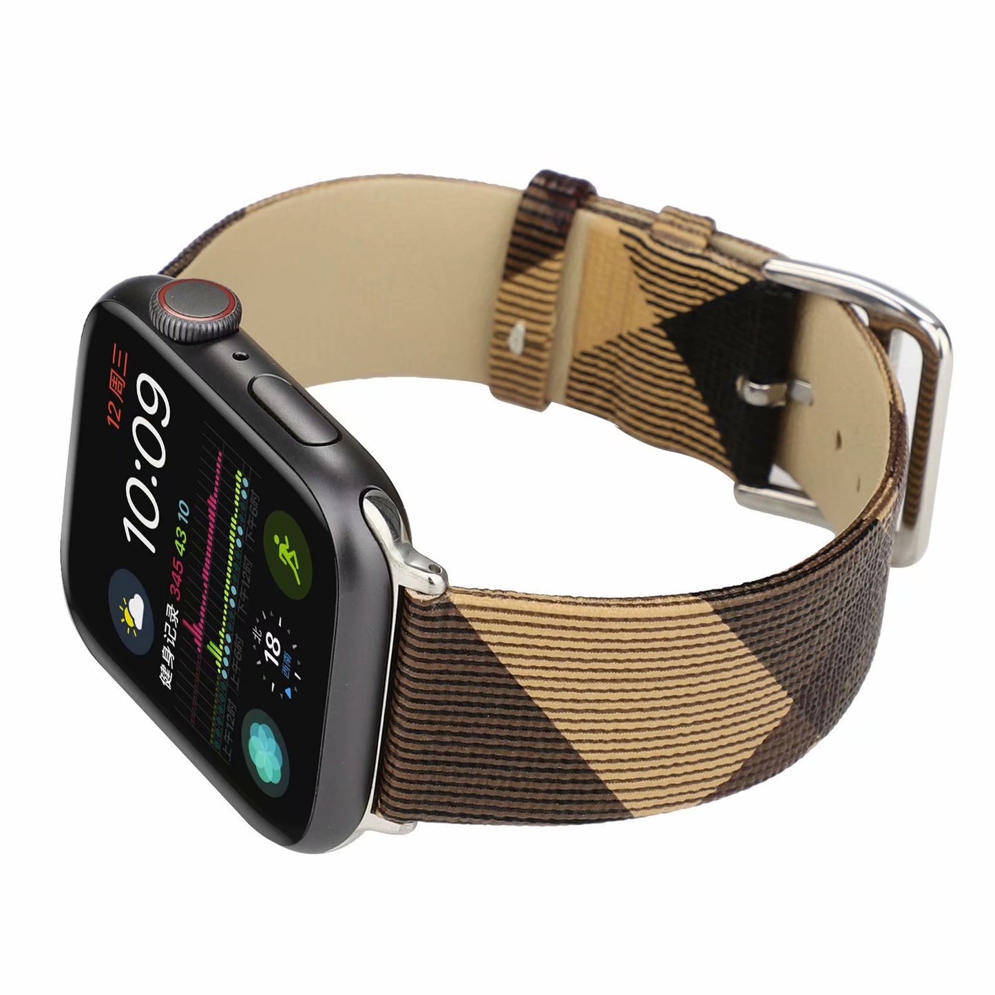 Fashion Light Luxury Leather Check Strap