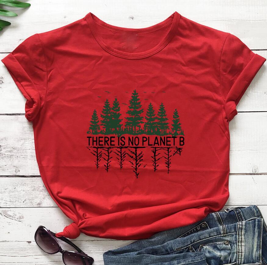 Pine Forest Pattern European And American Street Popular Short-sleeved T-shirt Female